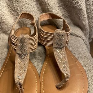 Madden girl tan a jeweled thong sandal